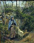 Girl with a Goat by Camille Pissarro